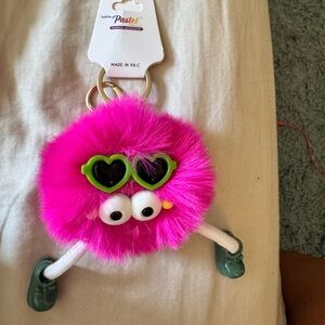 BUNDLE DO NOT BID Pink Fuzzy Keychain with Green Sunglasses